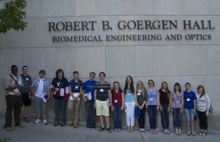 Participants in front of Goergen Hall
